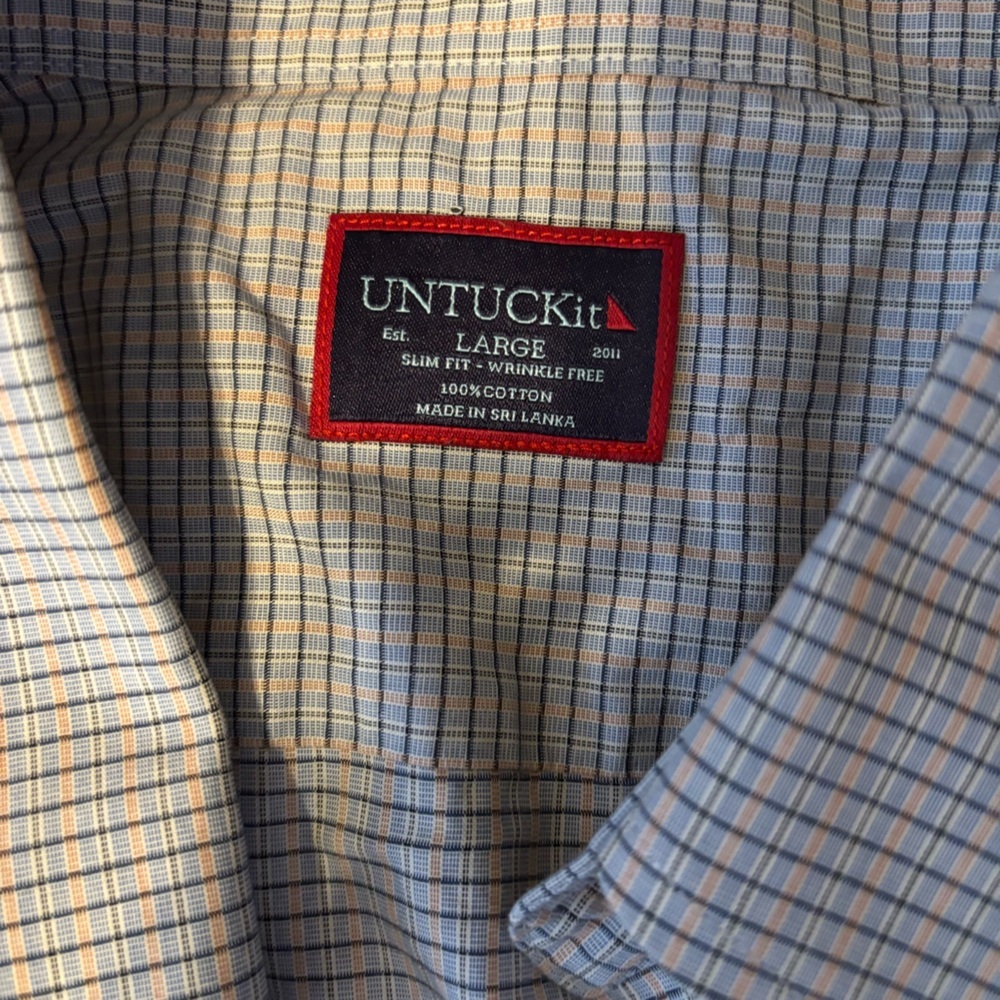 Untuckit Rothwell Long Sleeve Button Down Casual Plaid Button Down Large - Picture 2 of 5